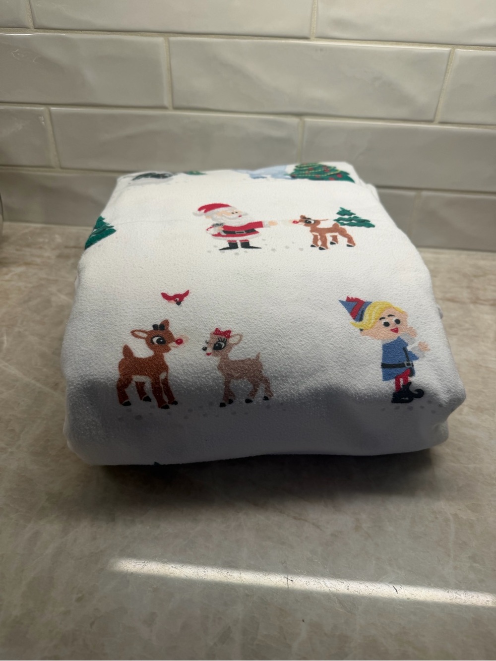 Pottery Barn Kids Rudolph Flannel Sheet Set